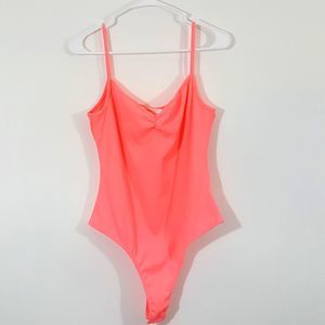 Lush NWT Neon Hot Pink Ribbed Bodysuit L